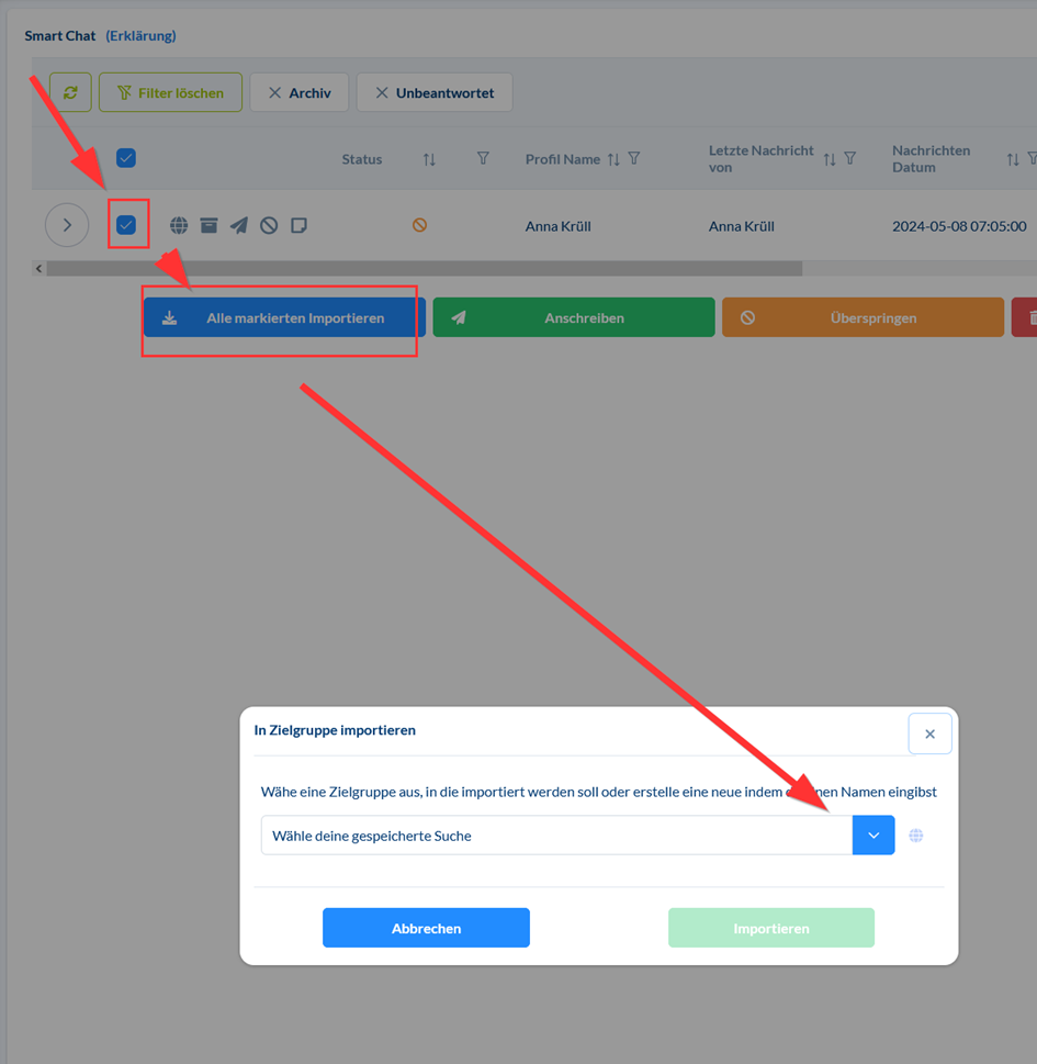 Workaround für das Blockieren von Kontakten in Smart Chat