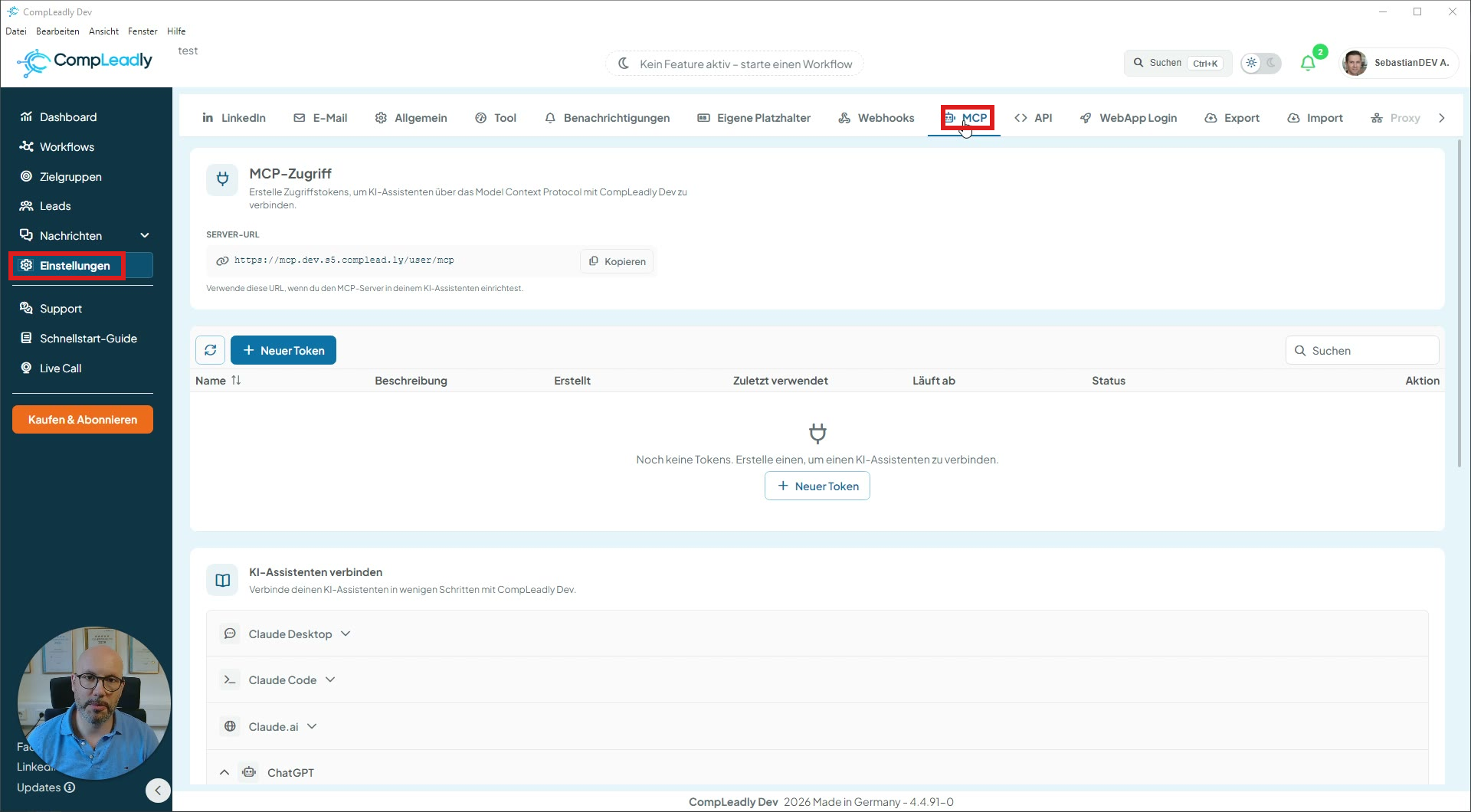 Set up ChatGPT access to your CompLeadly account