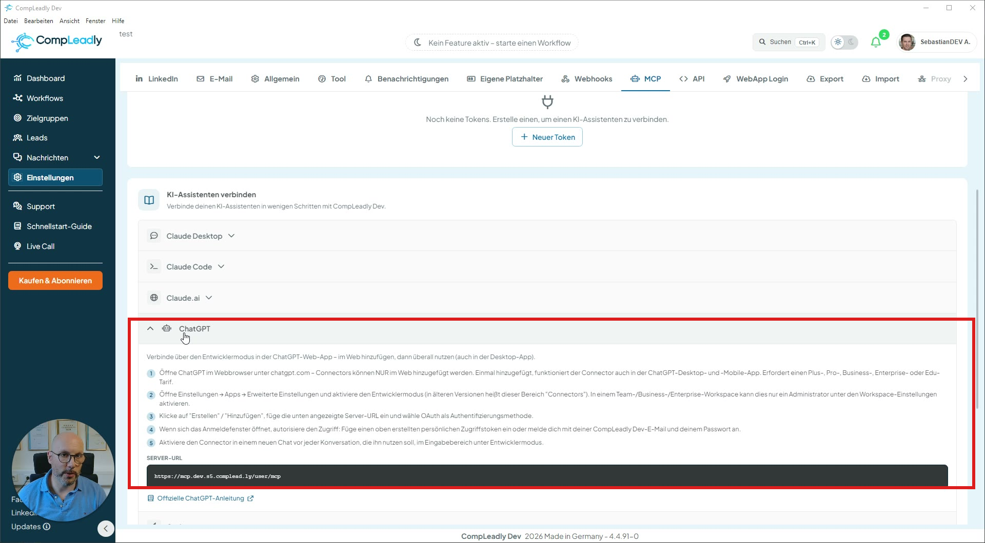 Set up ChatGPT access to your CompLeadly account