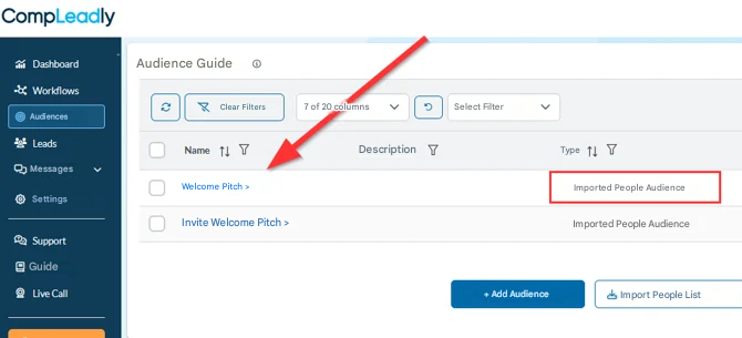 Remove people / contacts from a saved list in CompLeadly.