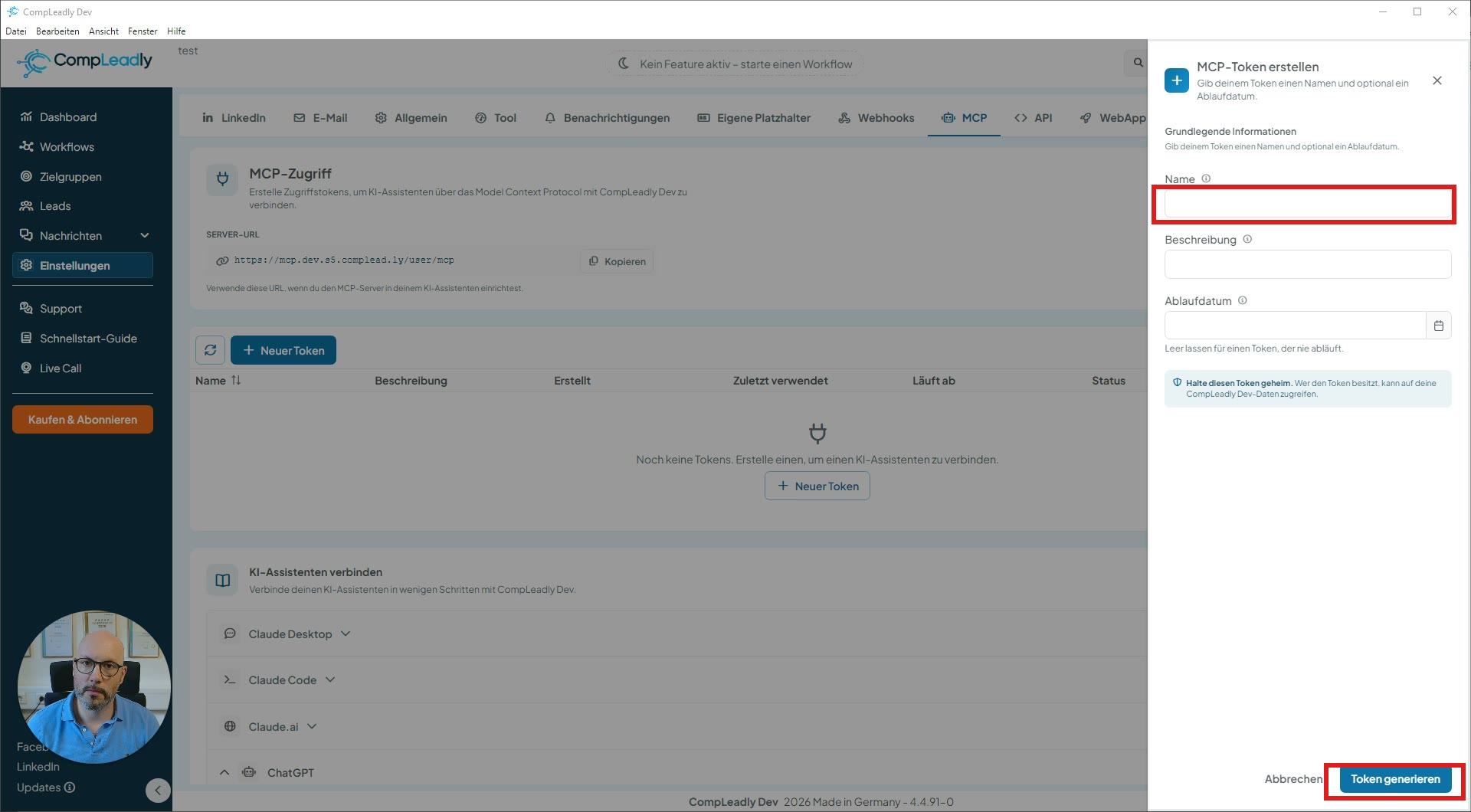 Set up ChatGPT access to your CompLeadly account