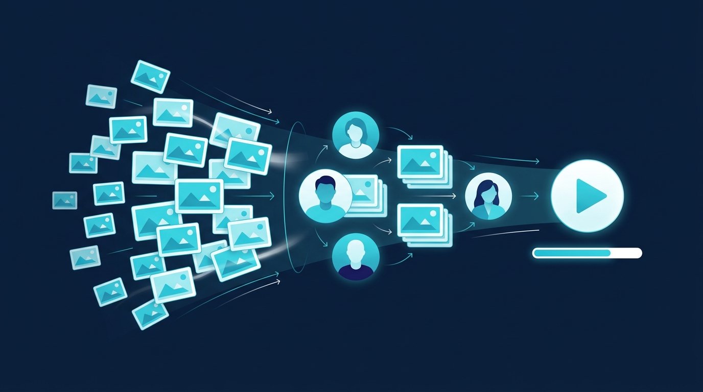 LinkedIn Impressions, Reichweite und Aufrufe als Trichter: viele Einblendungen, weniger erreichte Mitglieder, ein Videoaufruf
